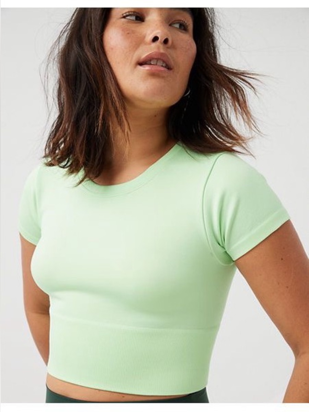 OFFLINE by Aerie Sidewalk Seamless Cropped Tee Pastel Green XL